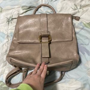 Tan backpack purse